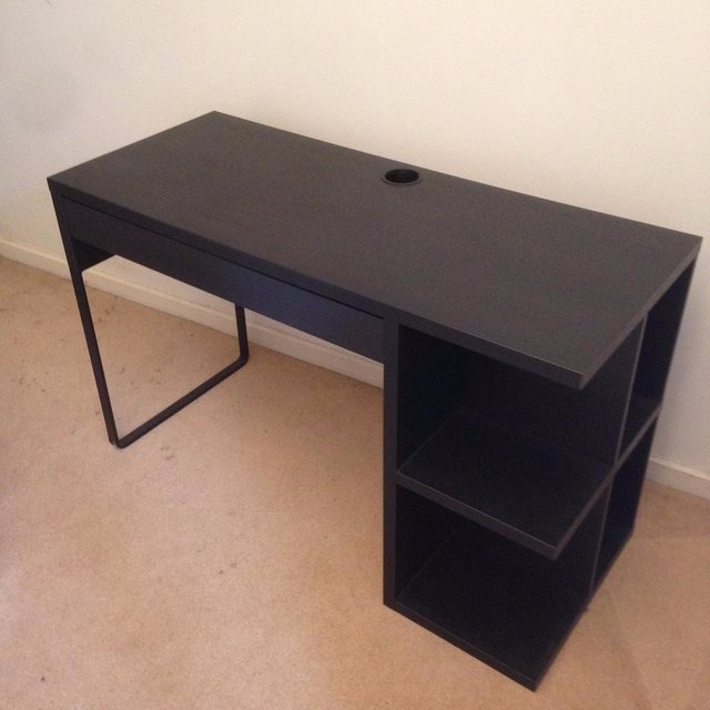 Black IKEA computer desk/ nail station/desk/table with ...