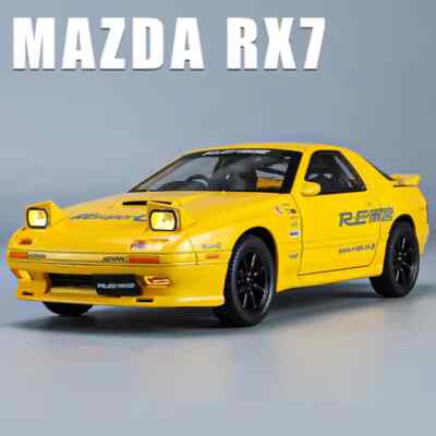 1:24 Mazda RX7 Initial D Alloy Model Car Diecast Model Racing Gift