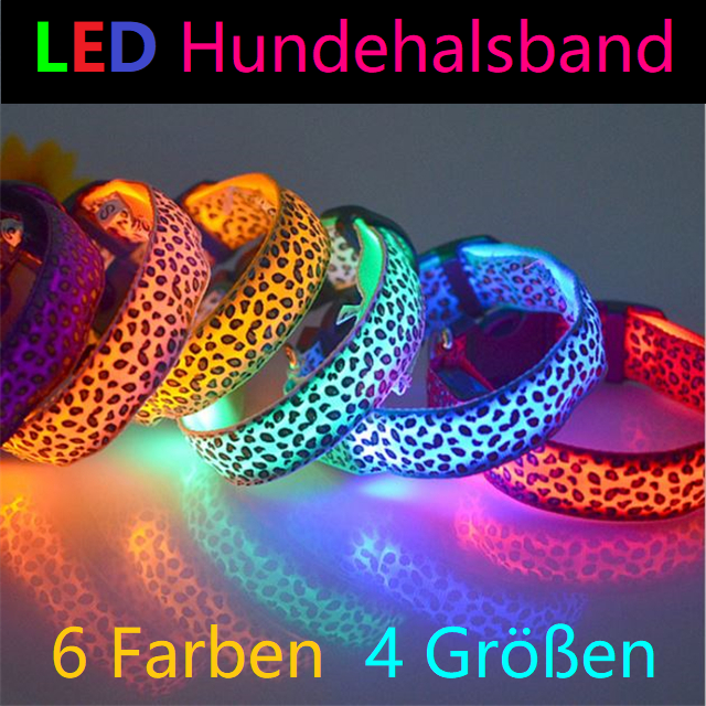 Hundehalsband LED Leuchthalsband für Hunde🐶 6 Farben 4 Größen S-M-L-XL ✅Neu✅
