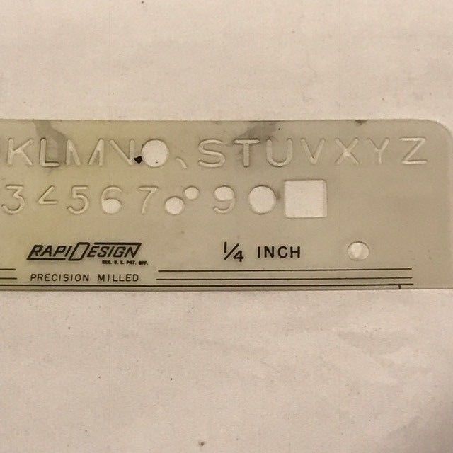 RapiDesign No. 908 1/4 Inch Lettering Guide Template - Drafting - Pre-Owned