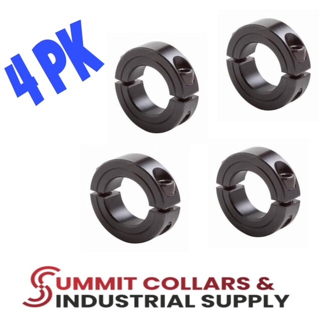 Climax Metal 2C-087 Steel Two-Piece Clamping Collar, Black Oxide Plating, 7/8" Bore Size, 1-5/8" OD, With 1/4-28 X 5/8 Set Screw: Tools Products