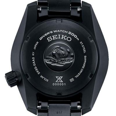 Pre-owned Seiko Prospex Sbpk007 The Black Series Limited Scuba Diver Gmt Solar Watch Men