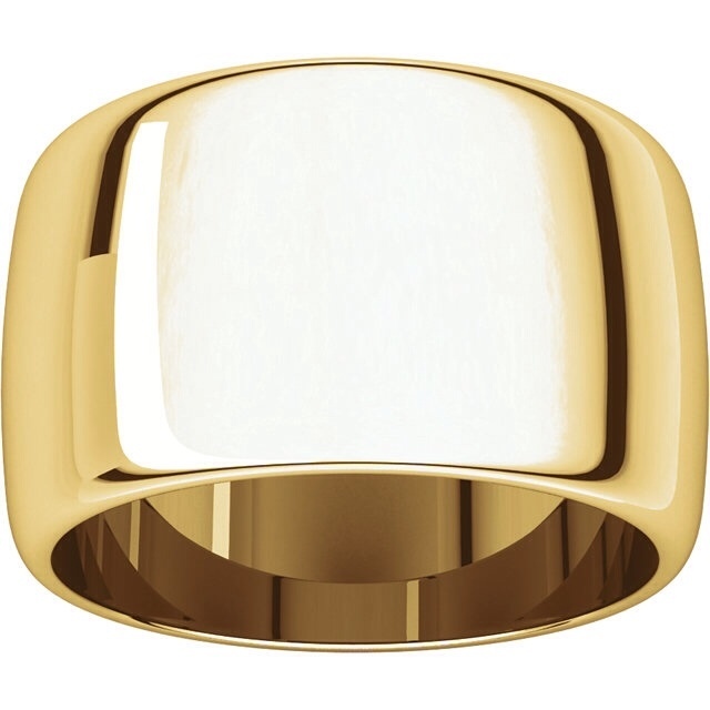 Pre-owned Stuller 14k Gold Ring 12mm Wide Half Round Band In 14k Yellow White Or Rose Gold