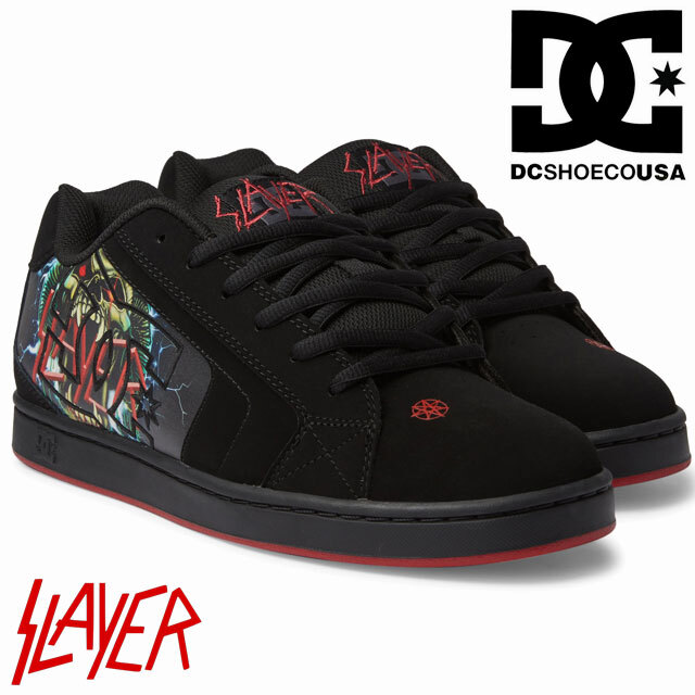 スケートボード dcshoes slayer jnco affliction dvs globe Slayer x Dc Shoes Net Color Black Red DM236105 Sneaker with