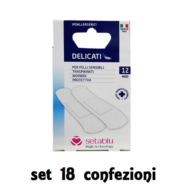 Set 18 Confezioni da 12 Cerotti Medi Delicati Primo Soccorso Ferite dfh