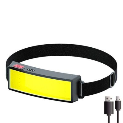 Headlamp COB LED USB Rechargeable Headlight Torch Work Light Bar Head Band Lamp