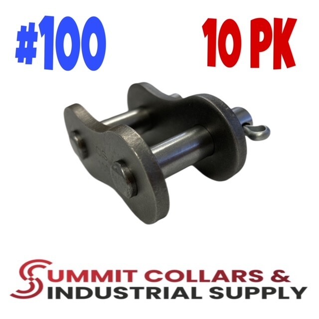 #100 Roller Chain Connecting Link, cottered (QTY 10) Great Quality!