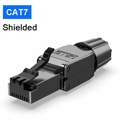 ZoeRax 10-Pack Cat8 Cat7 Cat6a RJ45 Tool Free Ethernet Shielded Connectors