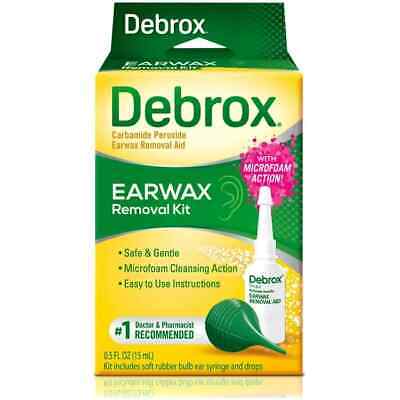 Debrox Earwax Removal Kit, Includes Drops and Ear Syringe Bulb 0.5 Oz