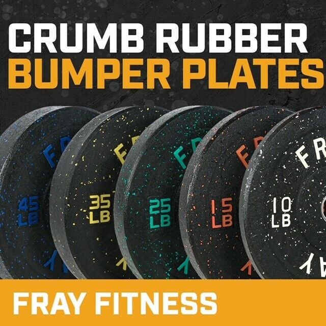 Fray Fitness Olympic Rubber Bumper Weight Plates Plate 10/15/25/35/45 lbs CRUMB