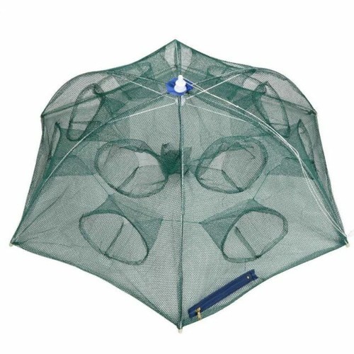 6 Holes Folded Portable Hexagon Fishing Net Crayfish Fish Automatic Trap