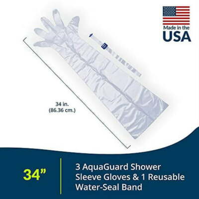 Aqua Guard Shower Wound/Cast Protection Glove w/Water Seal Band - 3ct Pack 50016