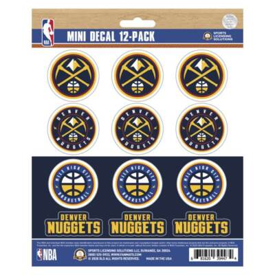 Denver Nuggets - Set Of 12 Sticker Sheet Stickers Decals Decal