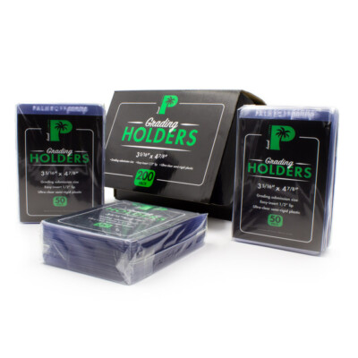 SEMI-RIGID CARD HOLDERS (200ct) Palms Off Gaming for Trading Sports Card Grading