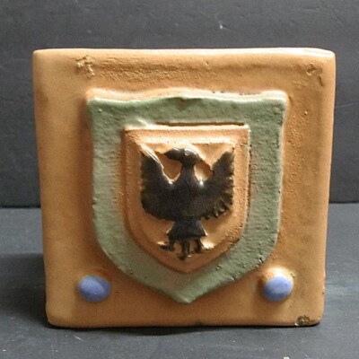 Vintage Ceramic Architectural Block with Eagle