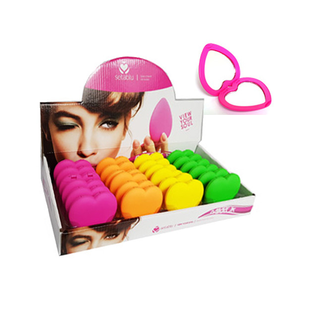 Specchio Specchietto Soft Cuore Colorato Trucco Makeup Donna Ragazza dfh