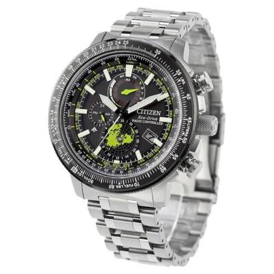 Pre-owned Citizen Promaster Sky By3006-53e Men Watch Eco-drive Direct Flight Atomic Radio