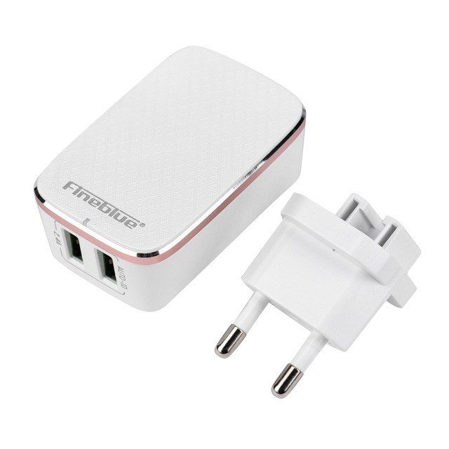 Caricabatteria Alimentatore 2 Porte Usb 2.4A Fineblue F-CT02 Rapido 5W Linq