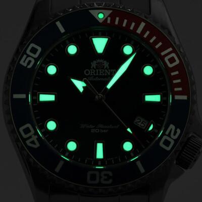 Pre-owned Orient Sports Rn-ac0k03l Pepsi Color Mechanical Automatic Diver 200m Watch Men