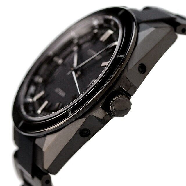 Pre-owned Citizen Attesa Cb3035-72e Act Line Eco-drive Titanium Radio Men Watch Black