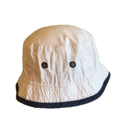 Bucket Boonie Fishing Hat White Blue Trim HeadShot KCaps OSFM Boat New