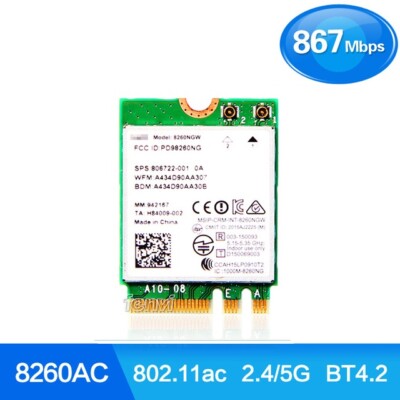 O-Intel 8260 AC Dual Band M.2 Wireless 8260NGW 2.4/5GHz BT Bluetooth Wifi Card