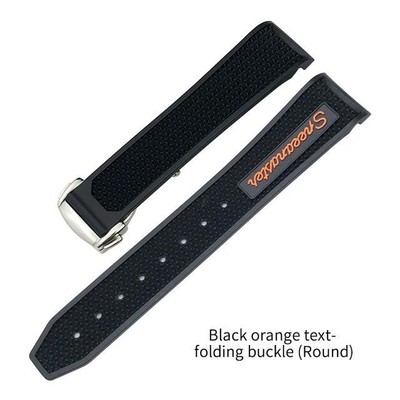 18-21mm Rubber Silicone Watch Band For Omega Speedmaster Deployment Clasp Strap