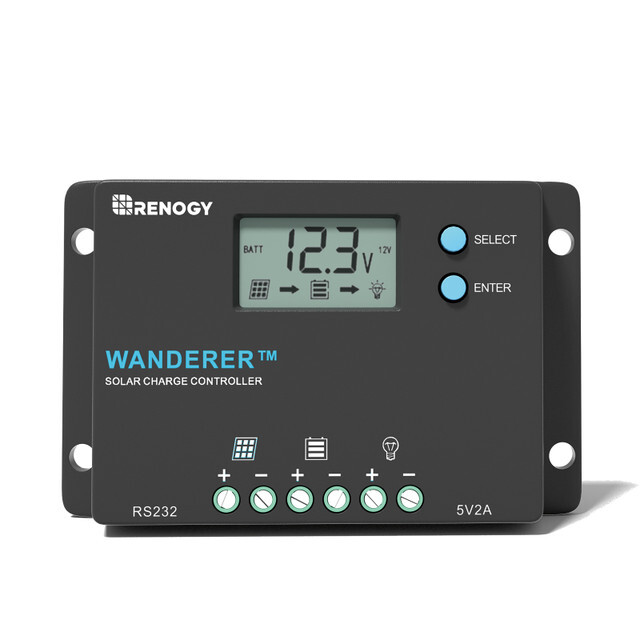 Renogy Wanderer 10A Solar Charge Controller Common Negative Battery Regulator