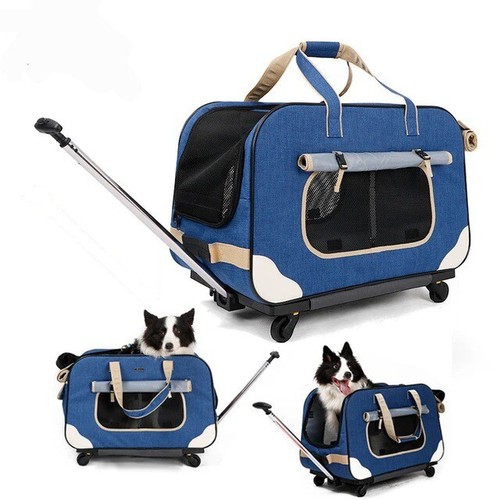 With Detachable Wheels For Small & Medium Dogs & Cats - Gray - Used