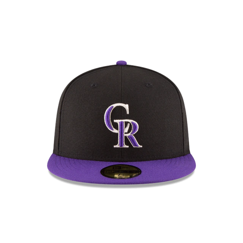 Кроссовки New Era 59Fifty, черные/фиолетовые, MLB Colorado Rockies, альтернатива, приталенные (70358576)