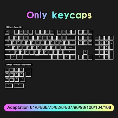 Pbt Keycaps 119 Keys Oem Profile Set Custom Keycap for Key Caps Pudding Keycap