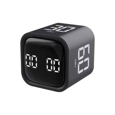 Productivity Cube Timer: Flipping LED Display, Dual Modes, 4 Preset Time