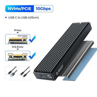 ORICO 20Gbps M.2 NVMe/NGFF SATA SSD Enclosure USB 3.1 Gen 2 10Gbps to NVMe US