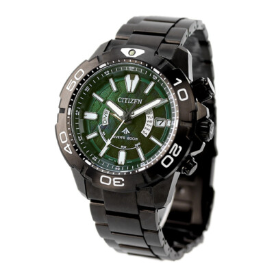 Pre-owned Citizen Promaster Marine As7146-58w Light In Black Solar Men Watch In Box