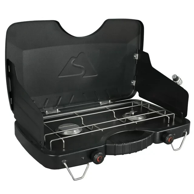 Ozark Trail 2 Burner Propane Gas Camping Stove, GCT2208W, Bl