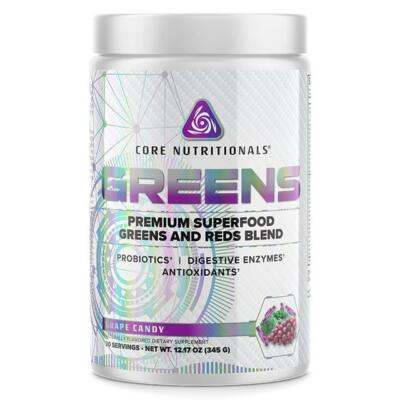 Core Nutritionals GREENS Platinum Premium Superfood Blend 30 Serv (Grape Candy)