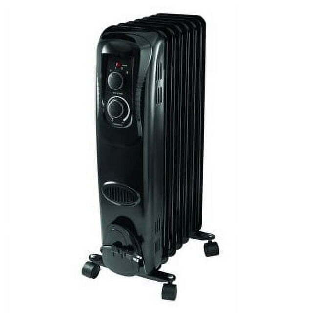 Oil-Filled Radiant Electric Space Heater for Indoor Use Large Room w/ Thermostat