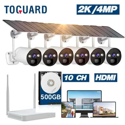 Solar Security Camera System Wireless Outdoor Rechargeable Battery Solar Panels