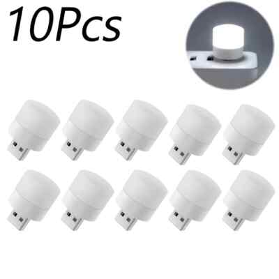 10 pcs USB Portable LED Mini Night Light Small Round Lamp Computer Mobile Power