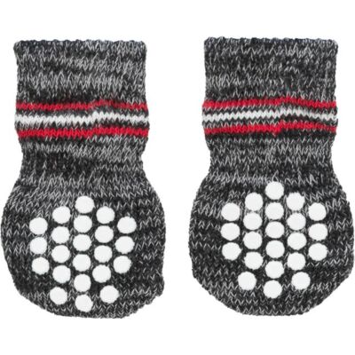 Hundesocken ''Anti-Rutsch'' Trixie 1 Paar ( Inhalt 2 Stück ) in grau/meliert