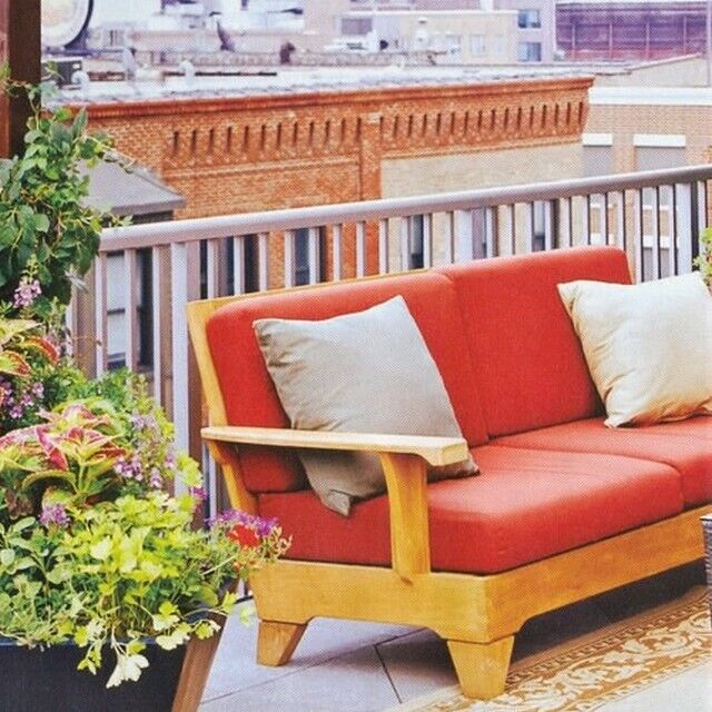 Caranas Grade-a Teak Wood Deep Seater Sofa Lounge Outdoor Garden Patio New