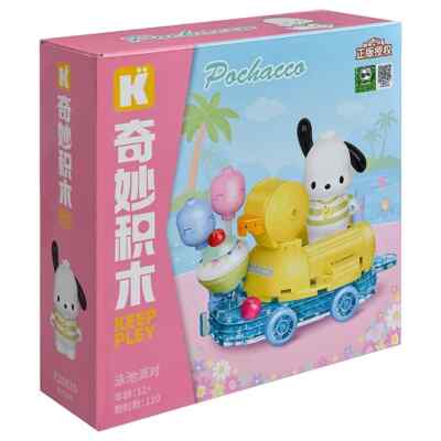 Sanrio Building Blocks Car Sets Hello Kitty Melody Cinnamoroll Pochacco Figures