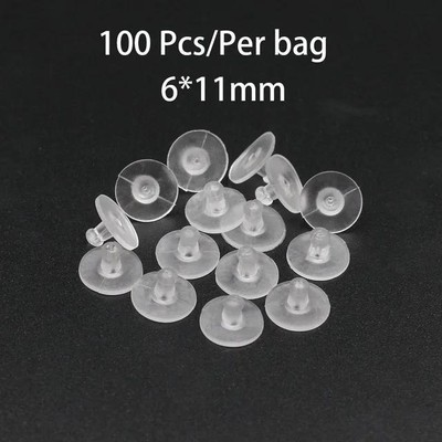 Rubber Earring Backs - Stud Earrings Earnuts Stopper Jewelry Findings 100-200Pcs
