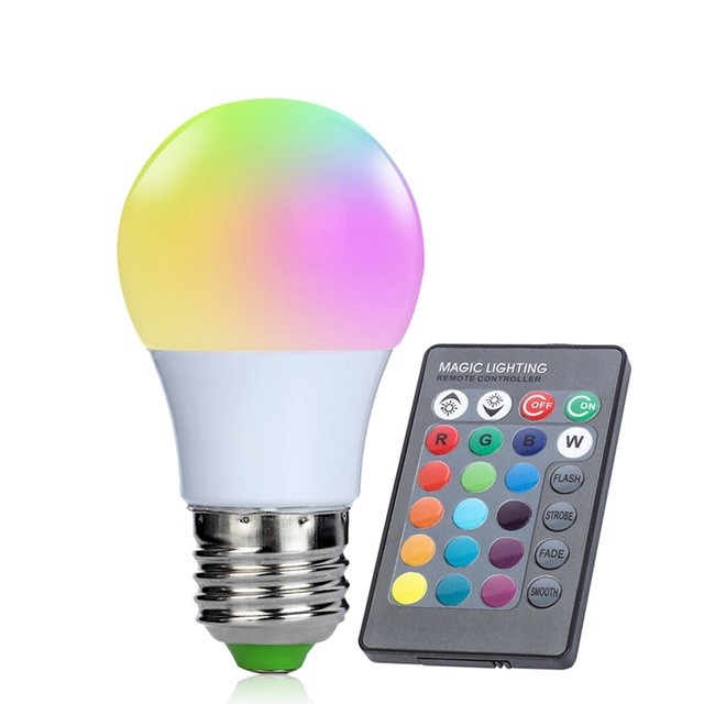Lampadina Led Rgb 3W E27 con Telecomando Cambiacolore linq