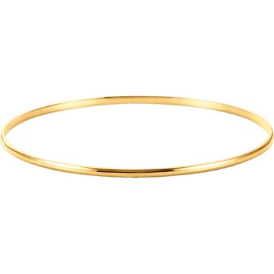 Pre-owned Roxx Fine Jewelry Bangle Bracelet 2mm 14k White Gold Polished 7.5" Slip On 1/8" Wide Stackable