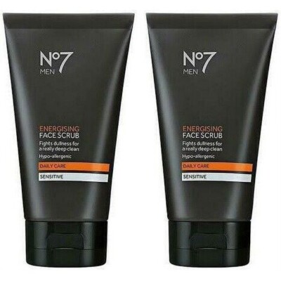 Lot of 2 No7 Men Energising Face Scrub for Sensitive Skin - 5oz.