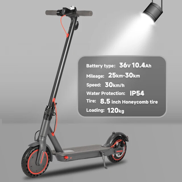 Adult Electric Scooter 36V 10.4Ah Escooter Kick Scooter with APP Lightweight Lon