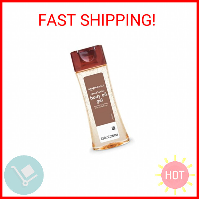 Amazon Basics Body Oil Gel with Cocoa Butter, Paraben Free, 