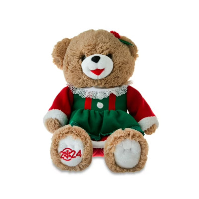 Christmas Holiday Time Snowflake 2024 Teddy Bear Tan and Red Girl 15 inch