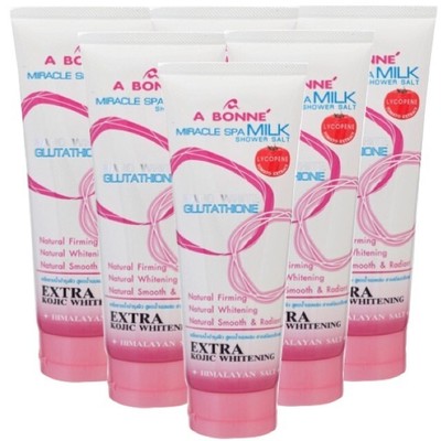 6X350G A BONNE Miracle Spa Milk Shower Salt Nano White Whitening Bath Body Scrub